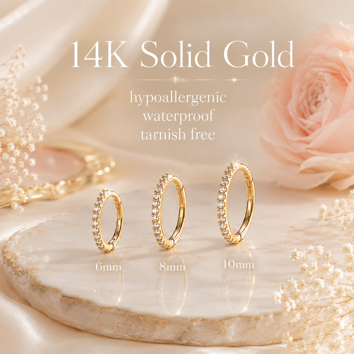 Alicia Cartilage Hoop - 14K Solid Gold