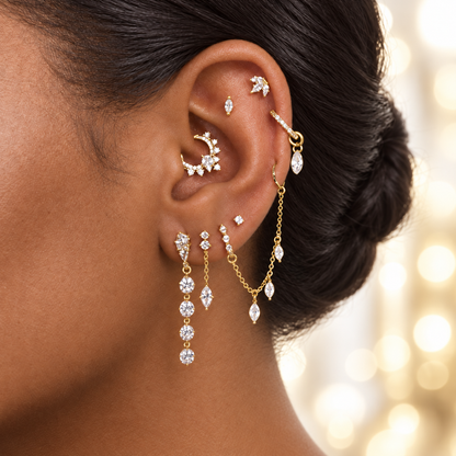 Elsie Flat Back Stud - 14K Solid Gold