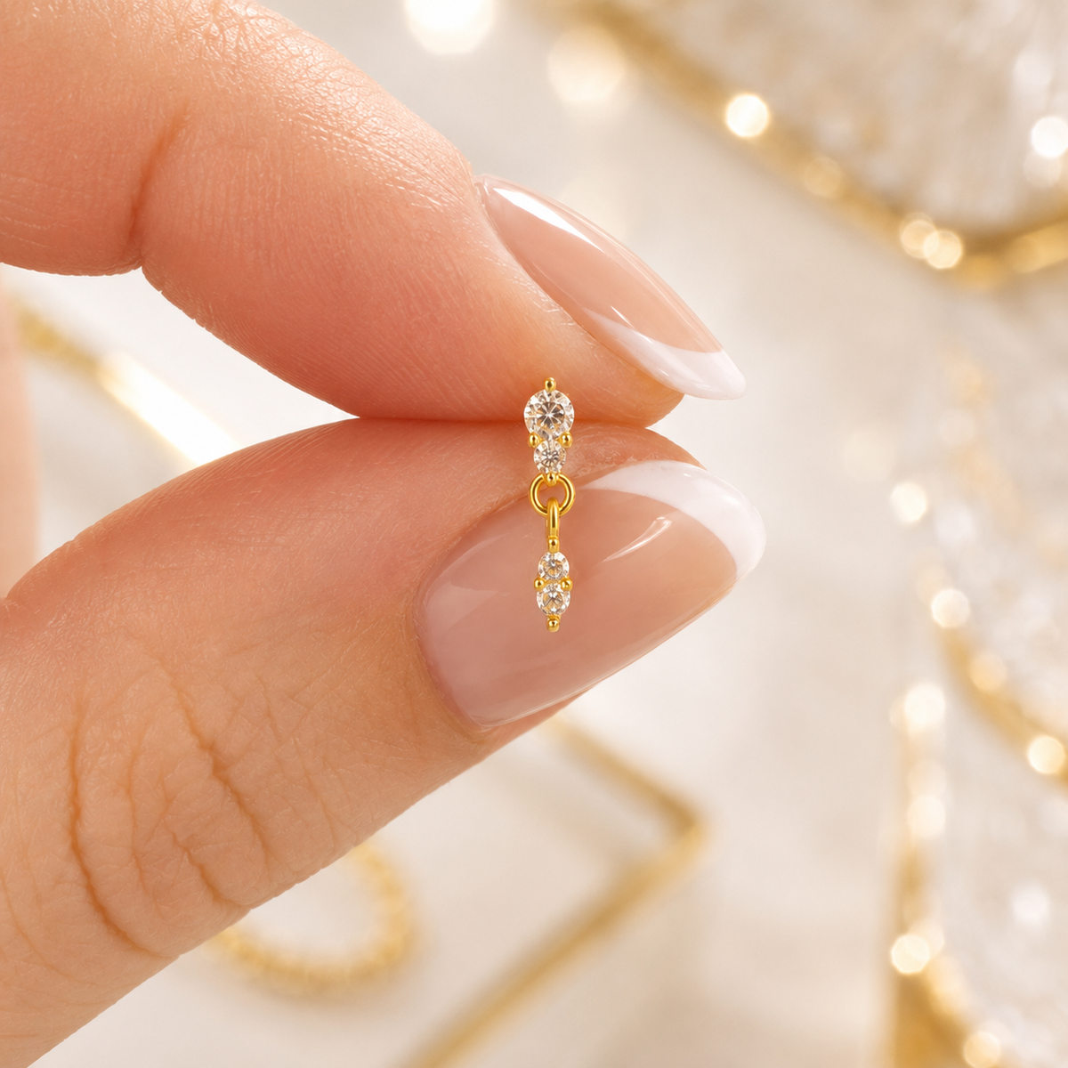 Anne Flat Back Stud - 14K Solid Gold