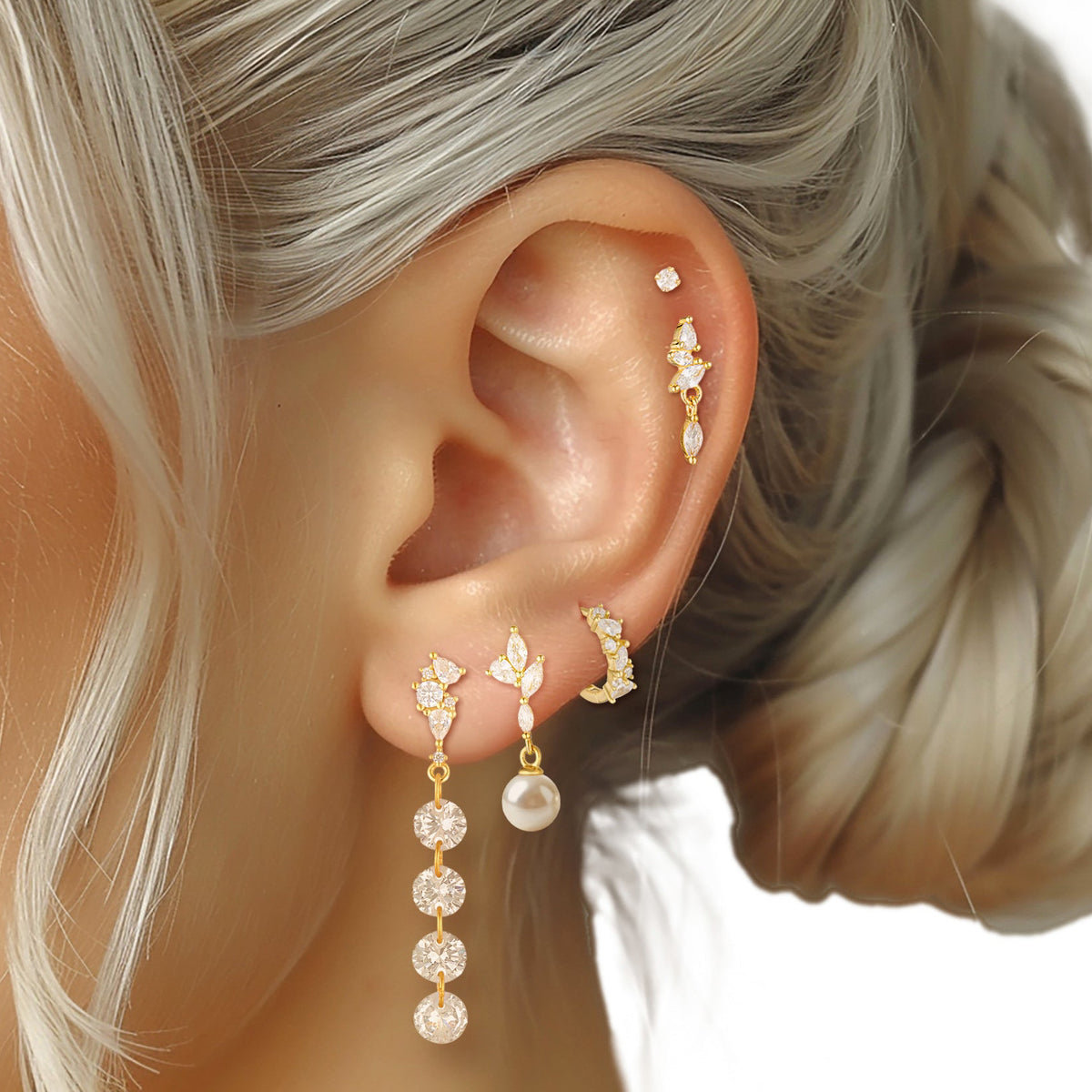 Catherine Flat Back Stud - Gold Vermeil