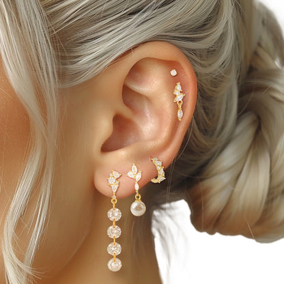 Catherine Flat Back Stud - Gold Vermeil