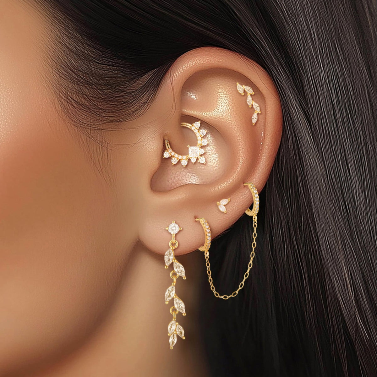 leaf shaped drop earring