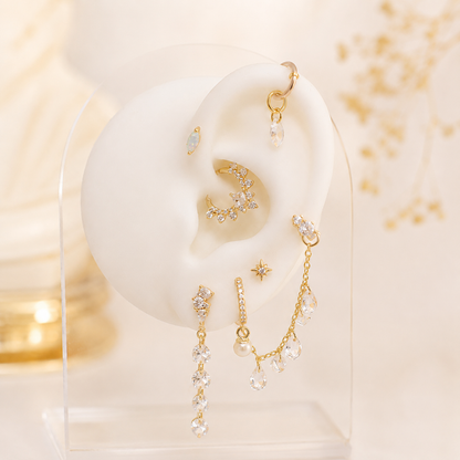 Isla Pearl Hoop Earrings - 14K Solid Gold