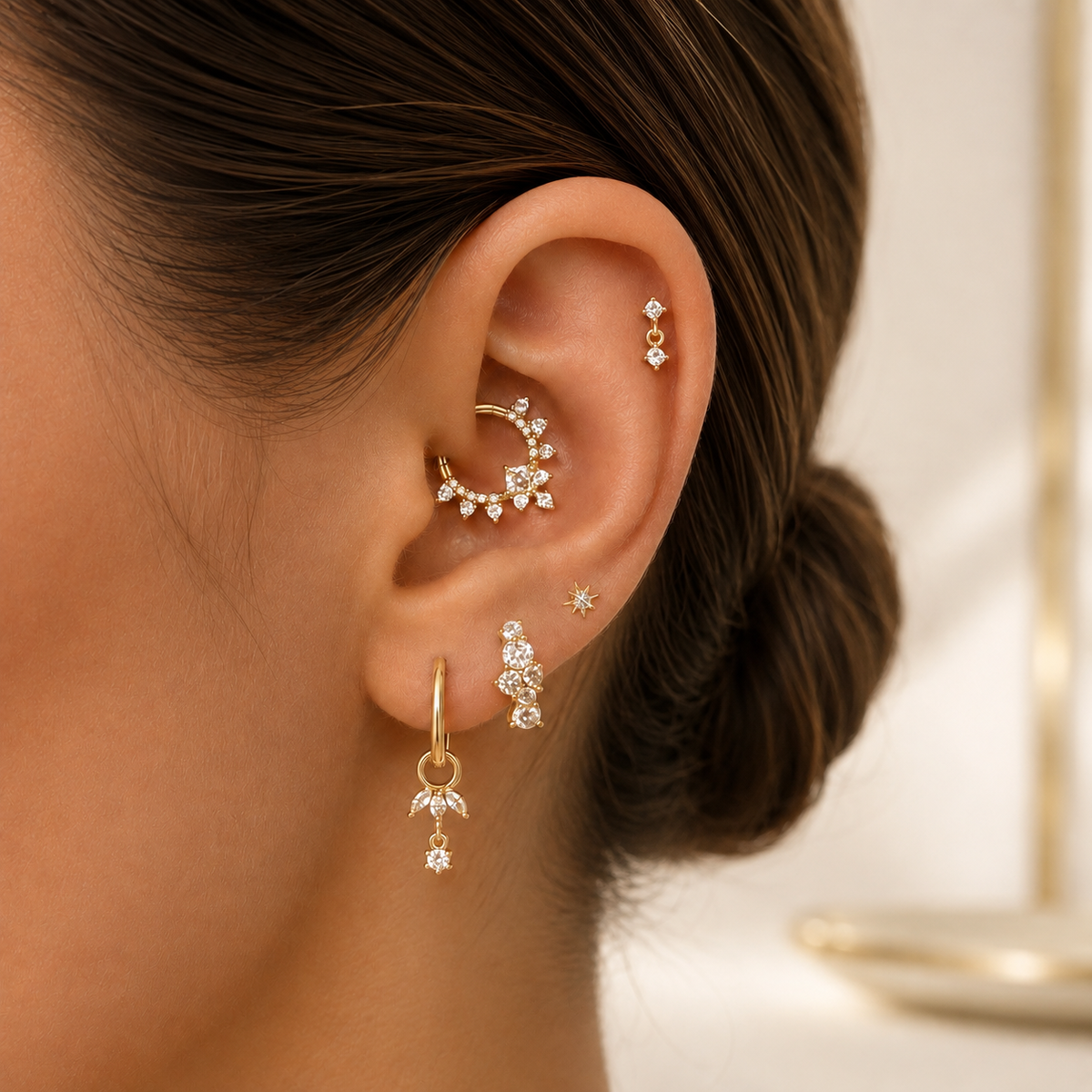 Sienna Flat Back Stud - Gold Vermeil
