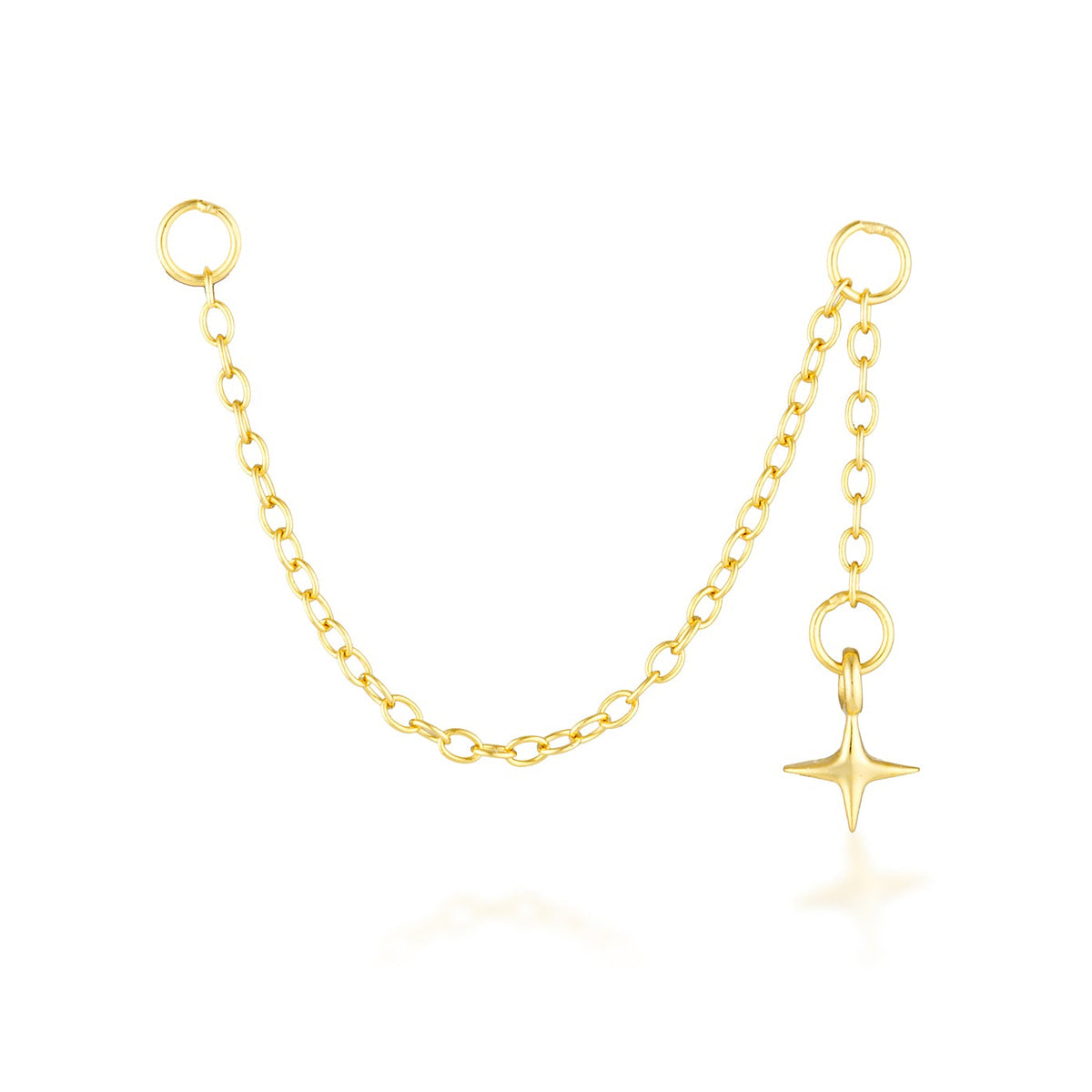 Elena Chain Charm - 14K Solid Gold