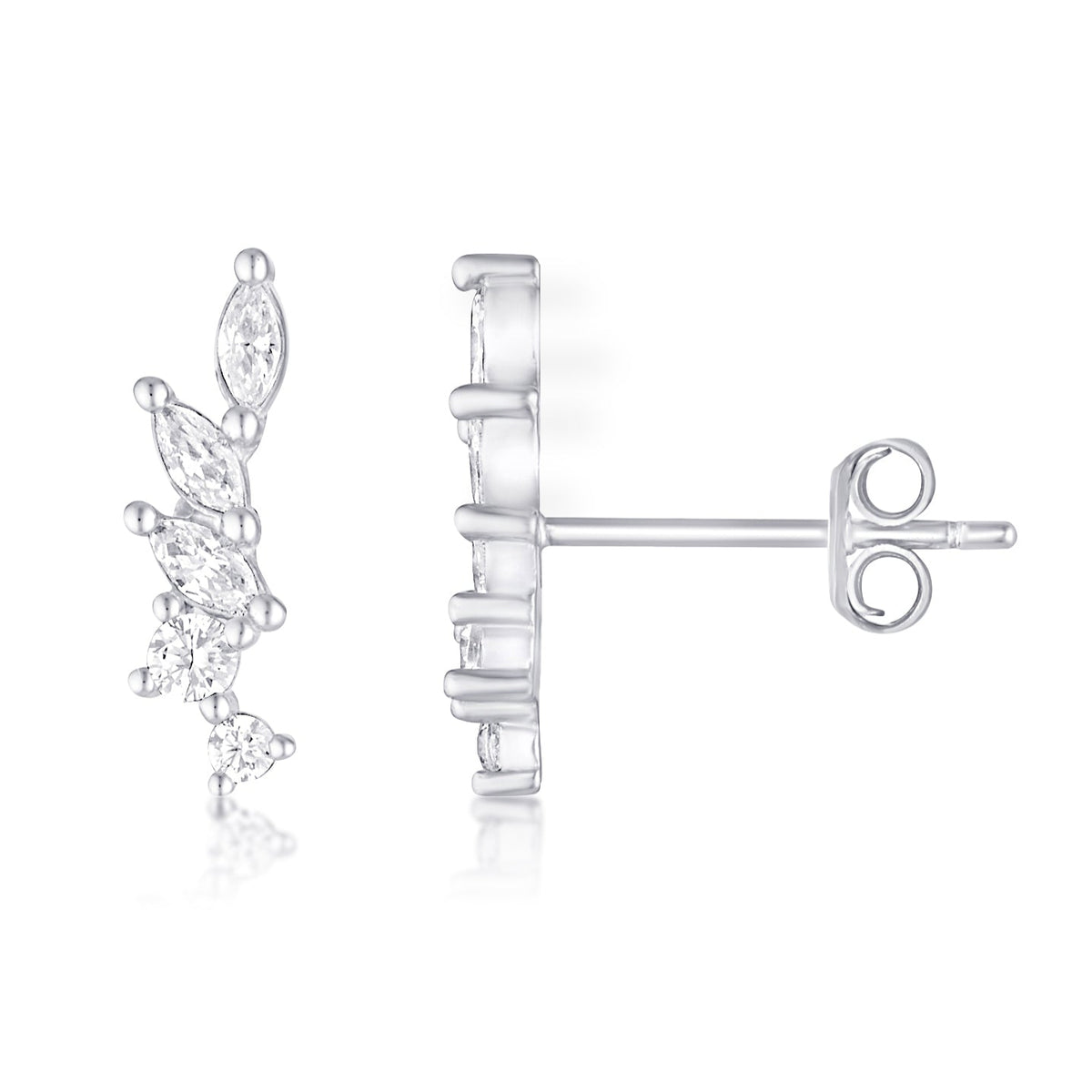 leaf shaped stud earrings