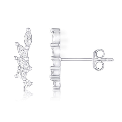 leaf shaped stud earrings