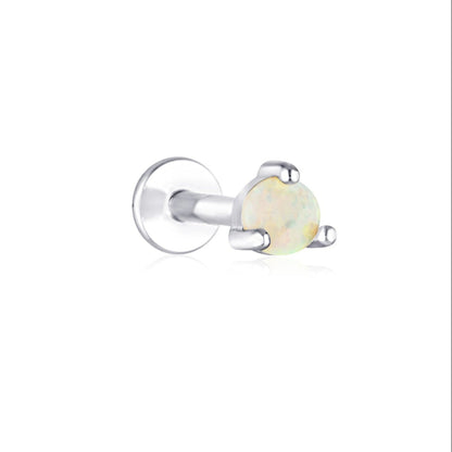 opal flat back cartilage stud