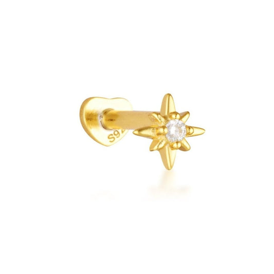 Esther Flat Back Stud - 14K Solid Gold