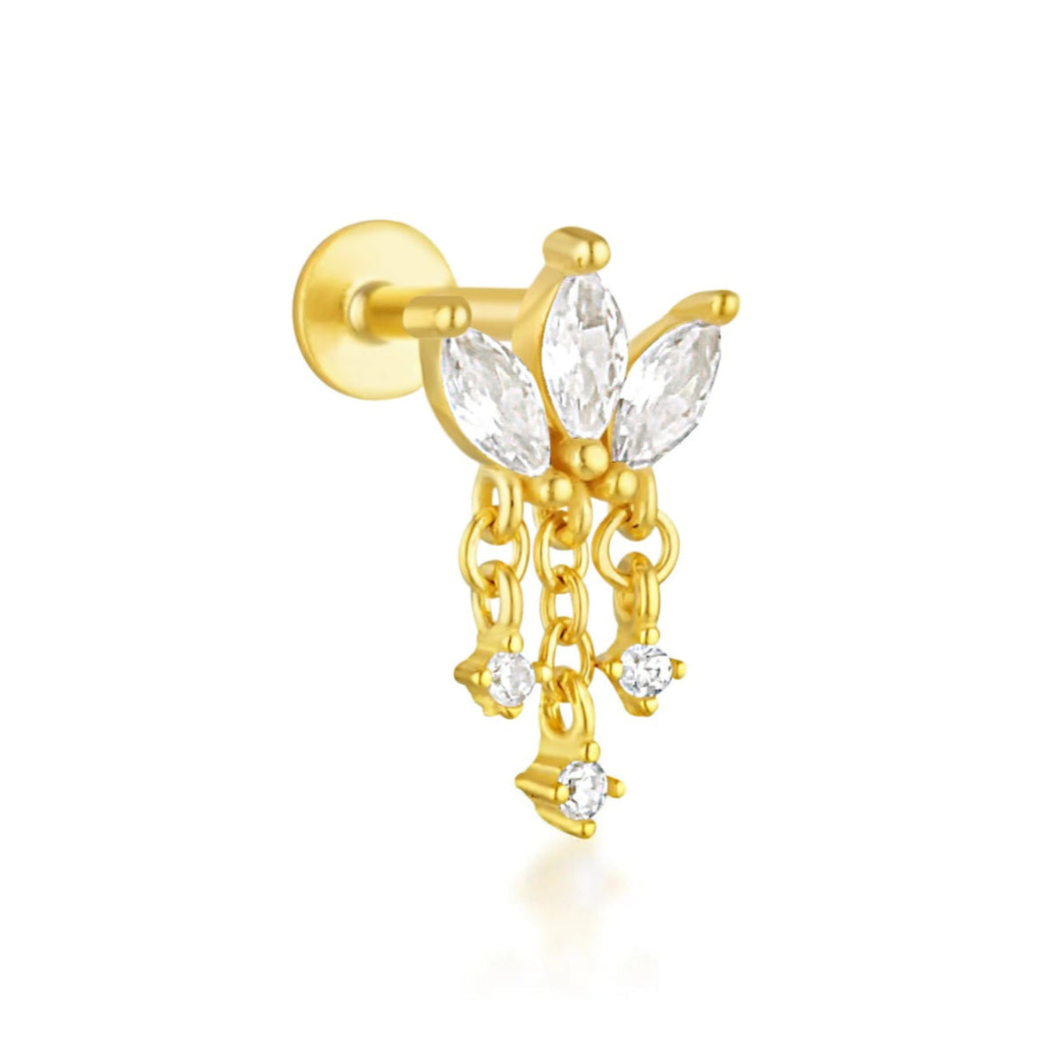 marquise flat back stud