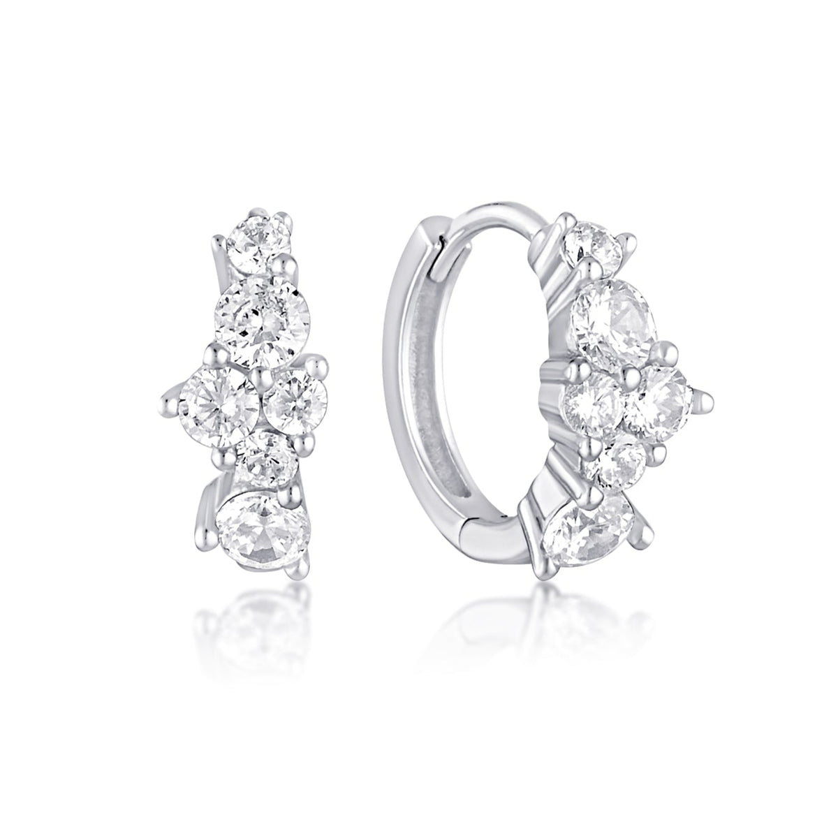 crystal cluster hoop earrings