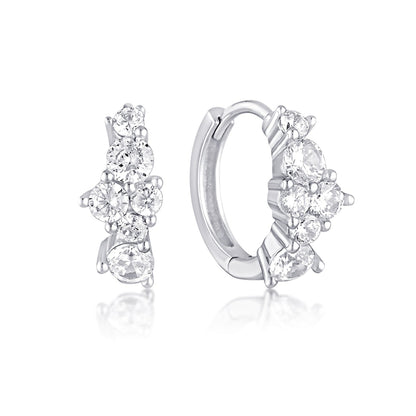 crystal cluster hoop earrings