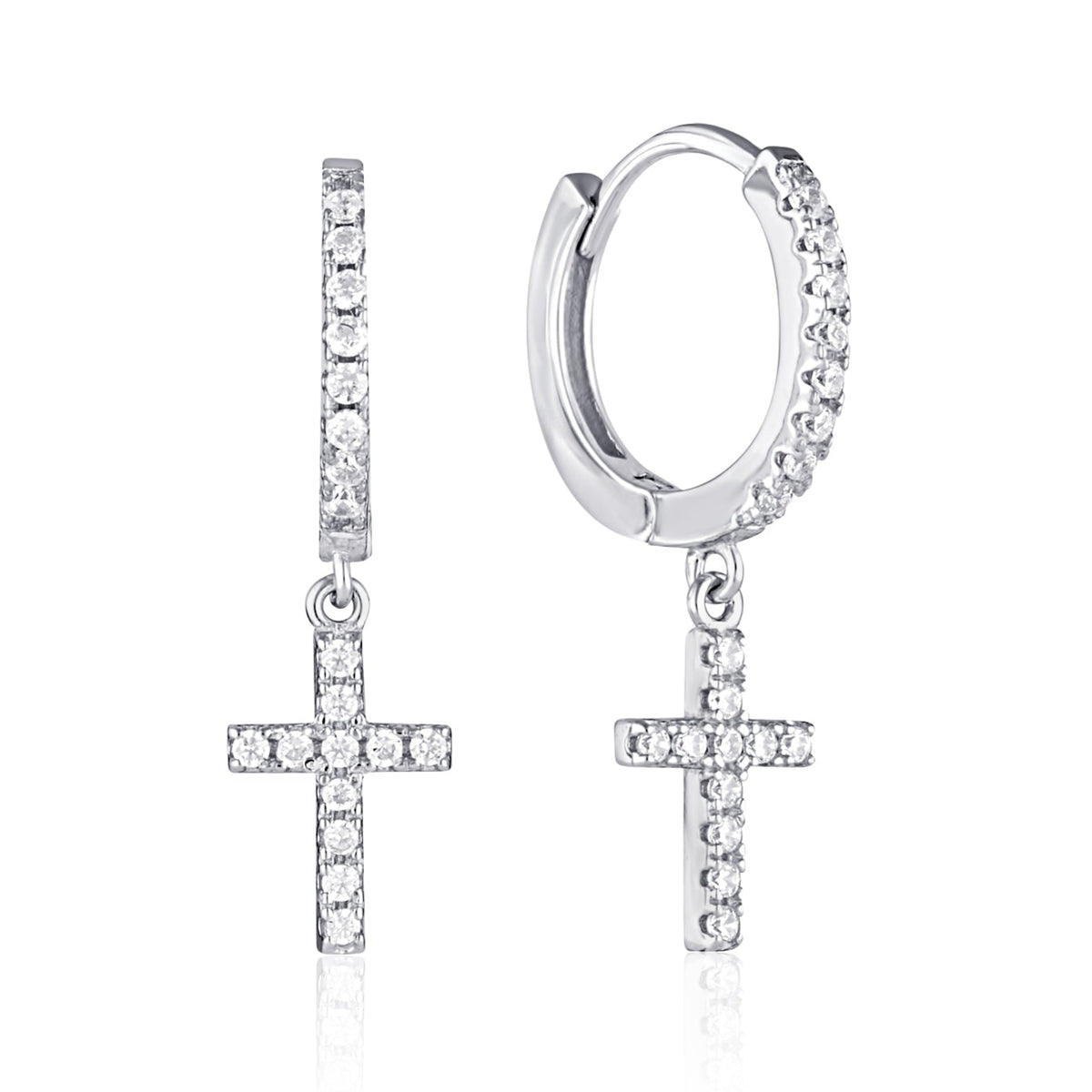 cross hoop earrings