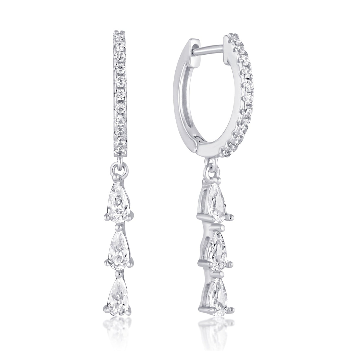 cascading droplet hoop earrings