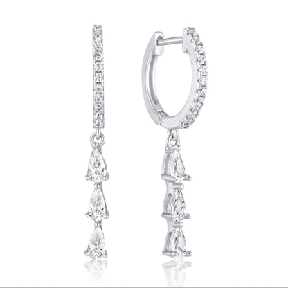 cascading droplet hoop earrings