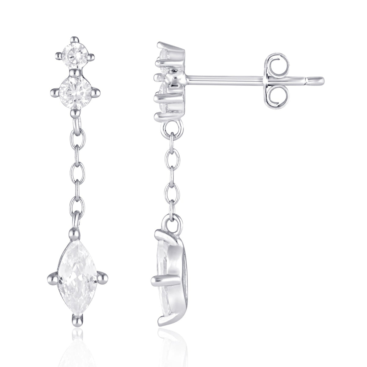 drop crystal stud earrings