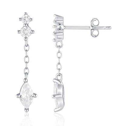 drop crystal stud earrings