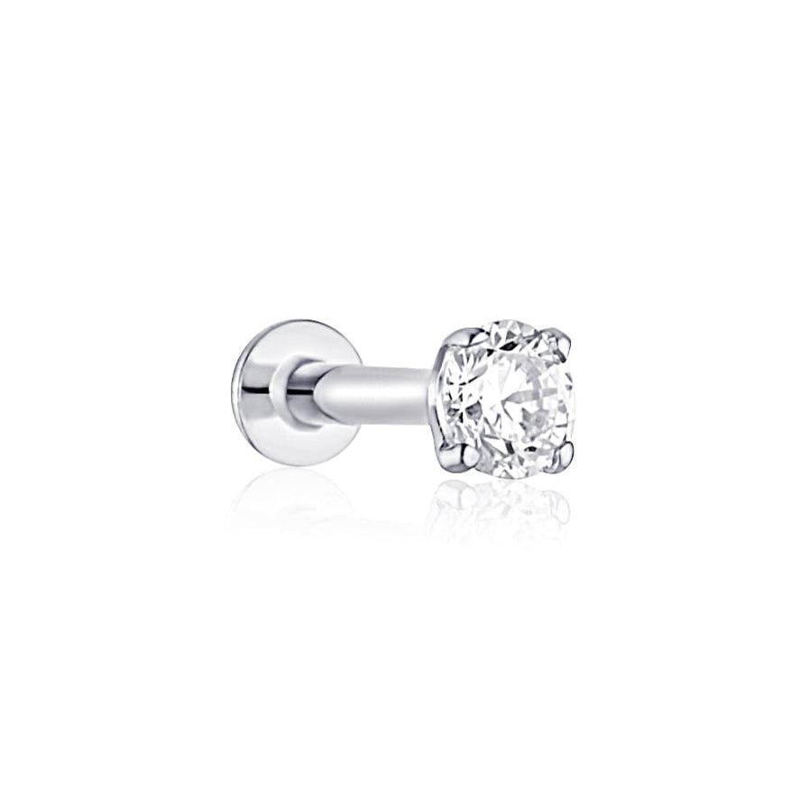 white gold flat back cartilage stud