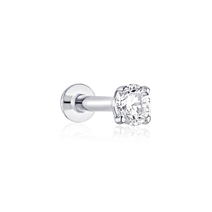 white gold flat back cartilage stud
