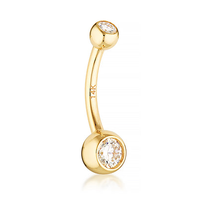 14 Karat Solid Gold Cecelia Navel Barbell for belly piercing