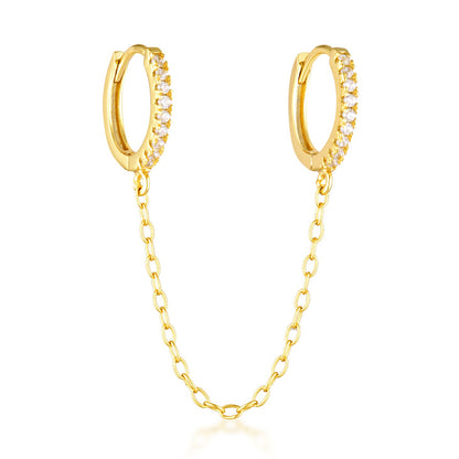 two earring hoops with chain