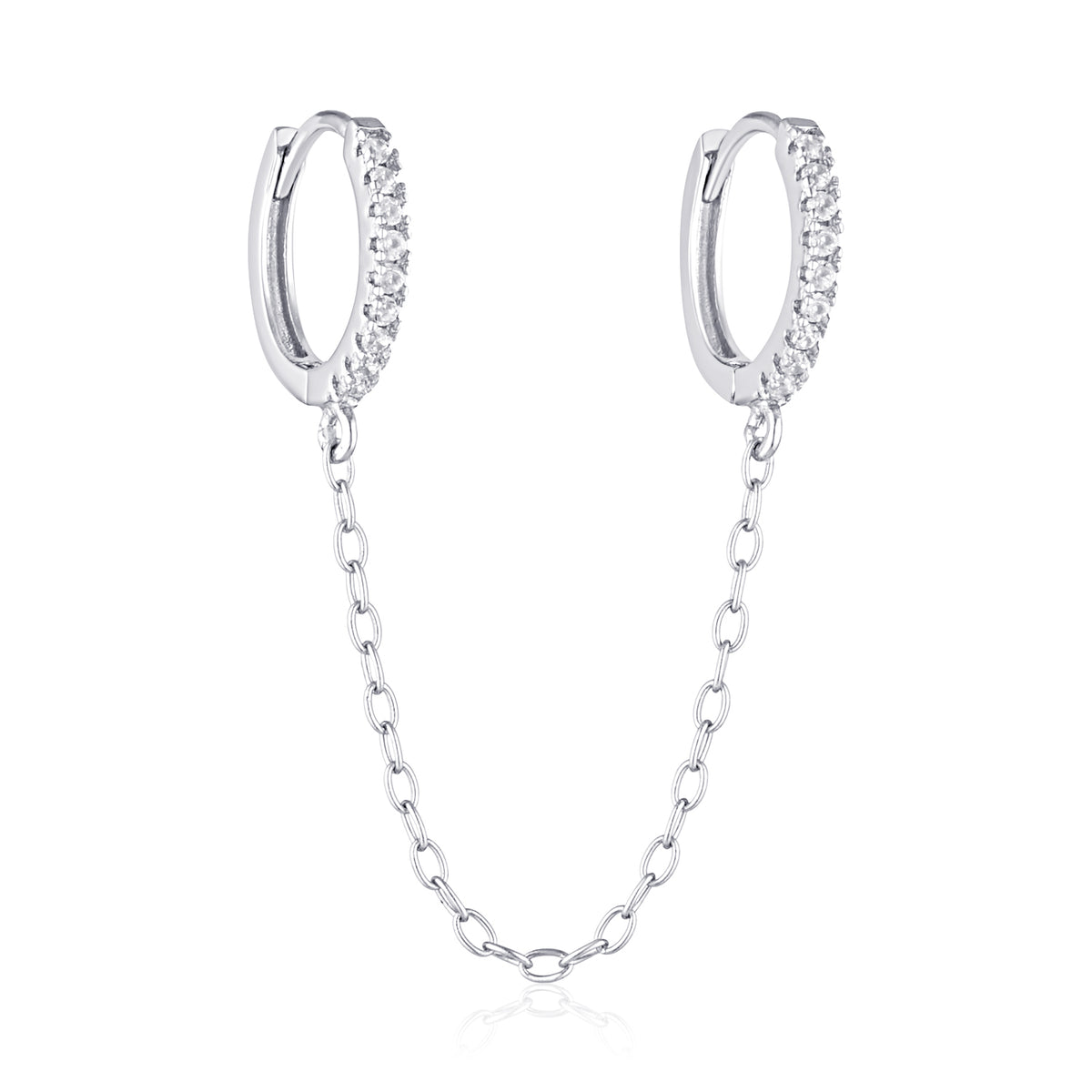 chain huggie hoop earring