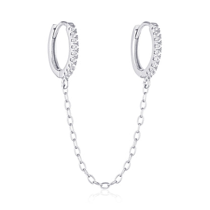 chain huggie hoop earring
