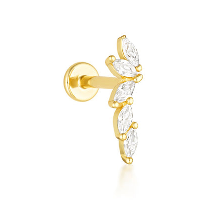 Gillian Flat Back Stud - Gold Vermeil
