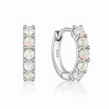 Selene Opal Hoop Earrings - Gold Vermeil