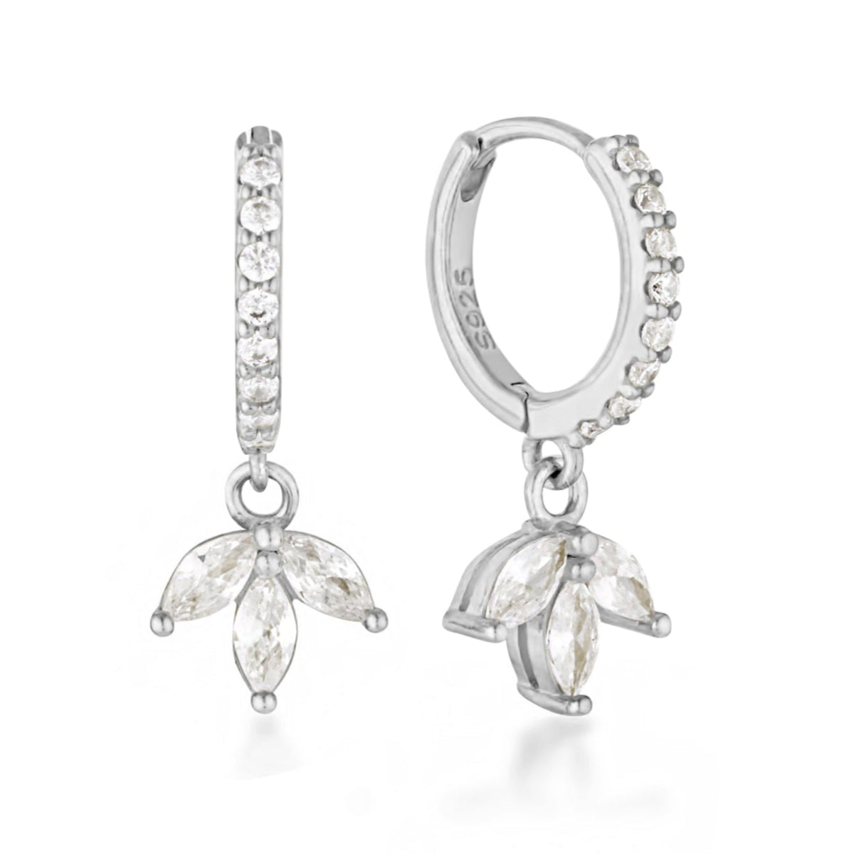 marquise hoop earrings