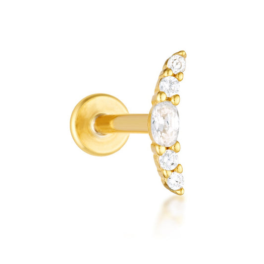 Sabrina Flat Back Stud - Gold Vermeil