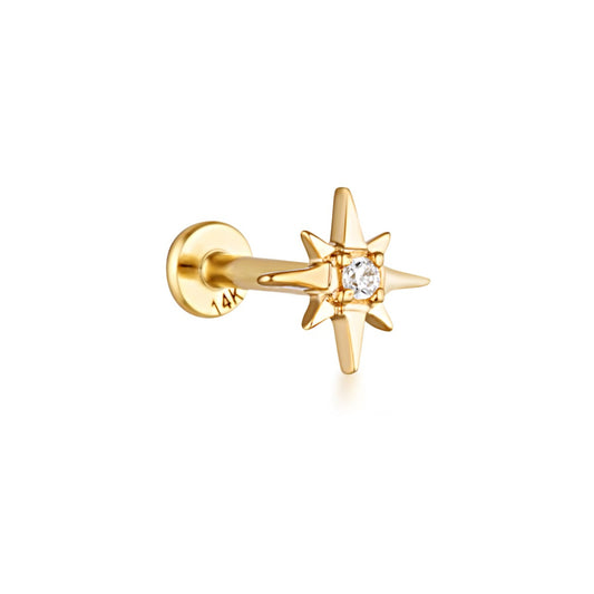 solid old star cartilage stud