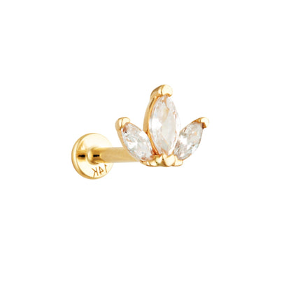 solid gold cartilage stud